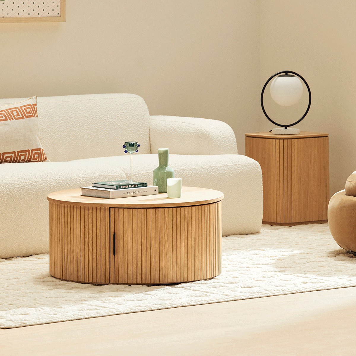 Noir Round Storage Coffee Table (80cm)