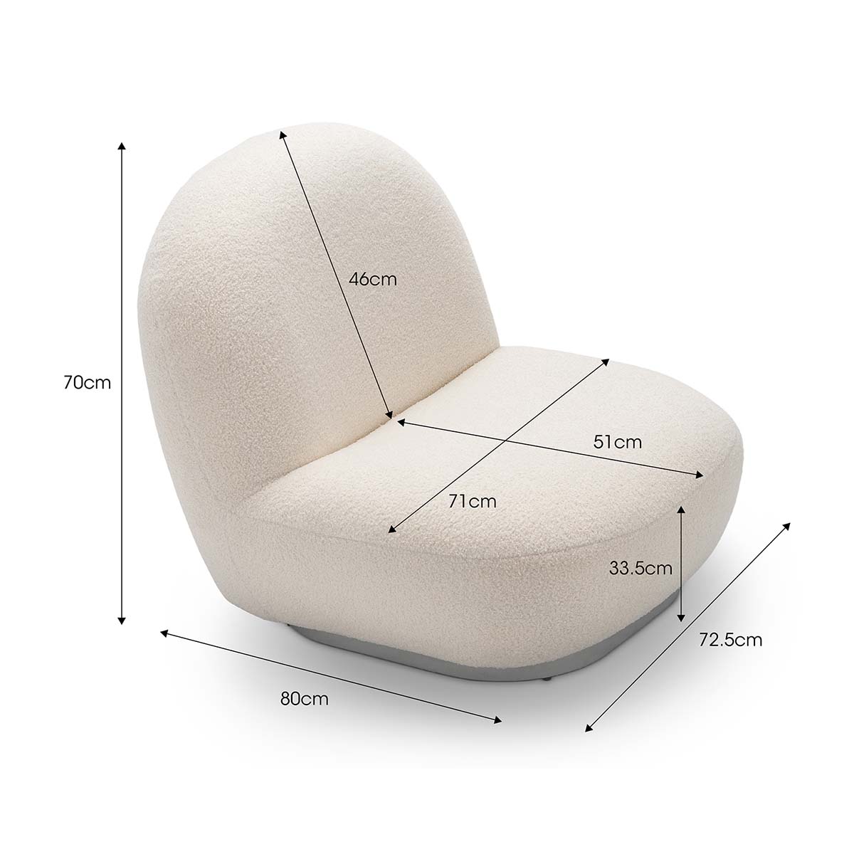 Pacha Low Slung Boucle Lounge Chair