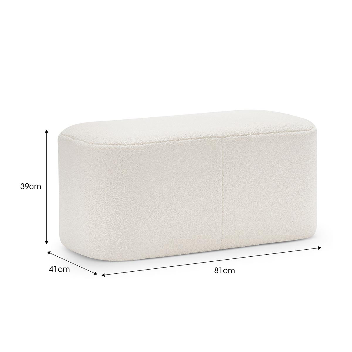 Ayla Boucle Rectangle Ottoman