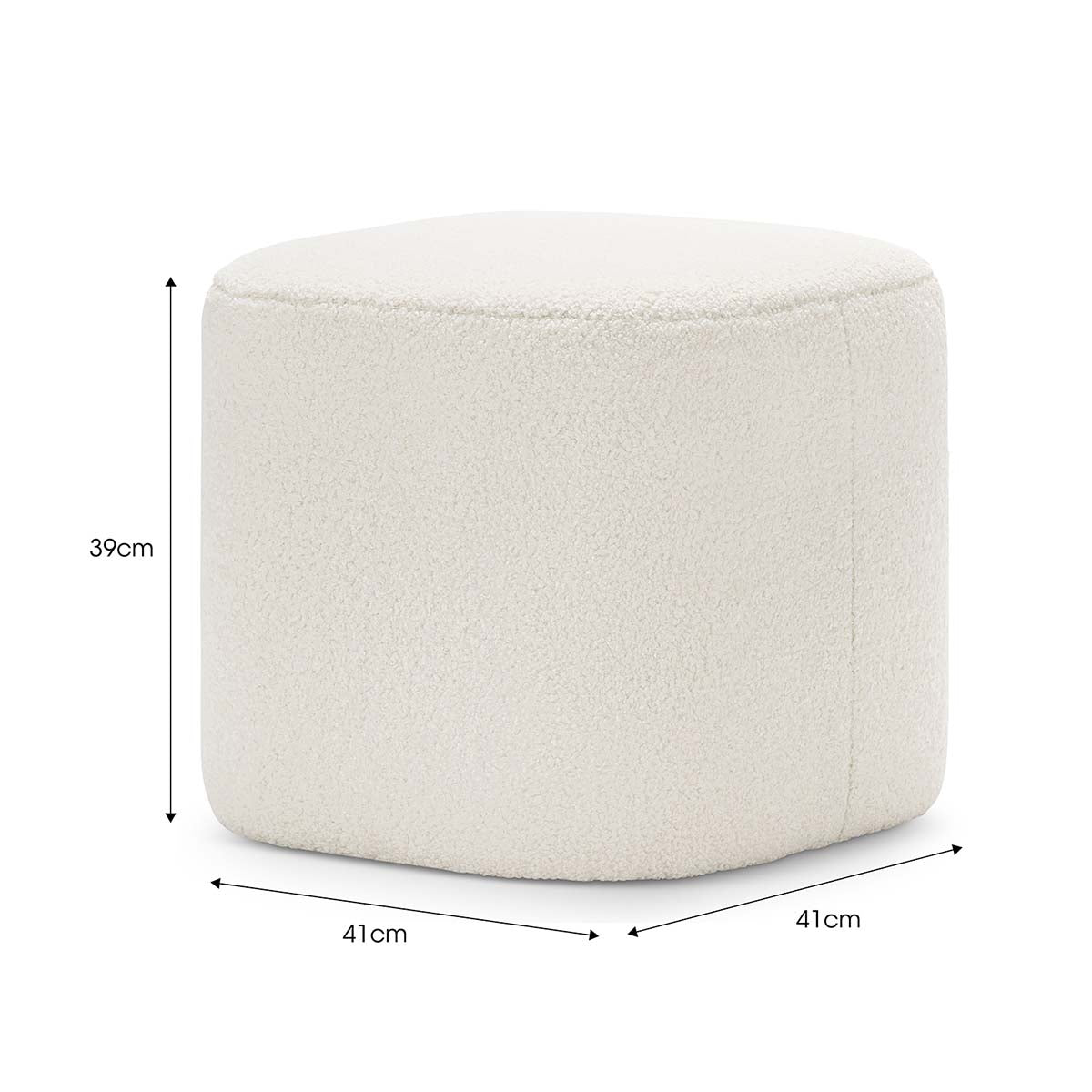 Ayla Boucle Square Ottoman