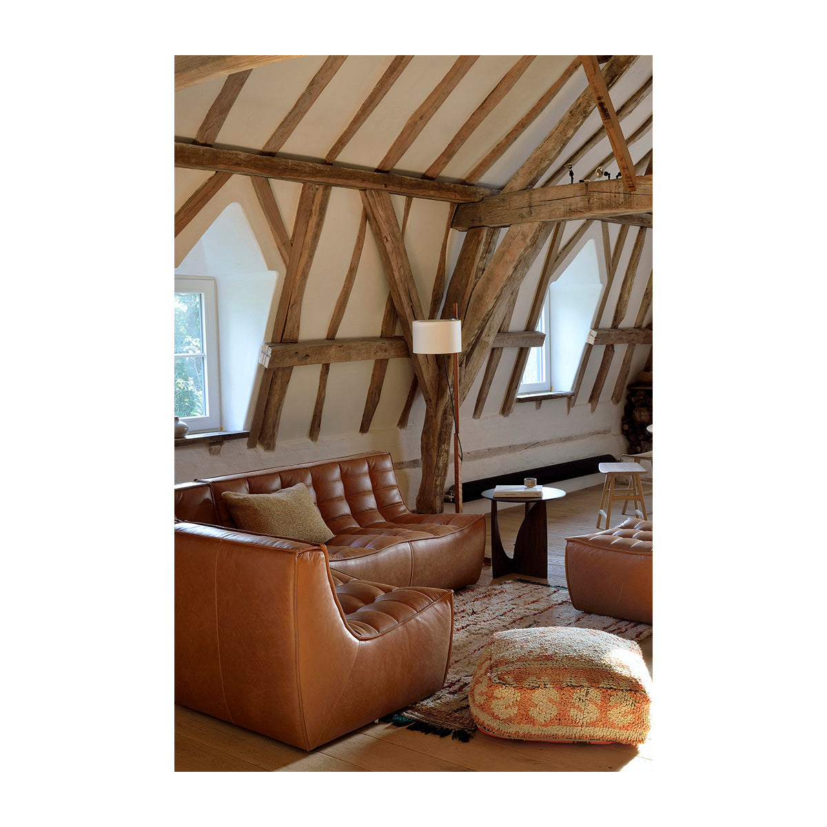 N701 Leather Ottoman