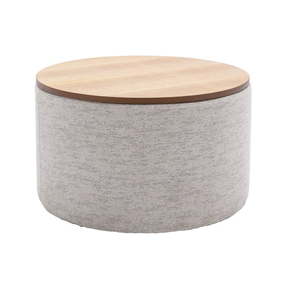 Zoe Timber Top Storage Ottoman (Large)