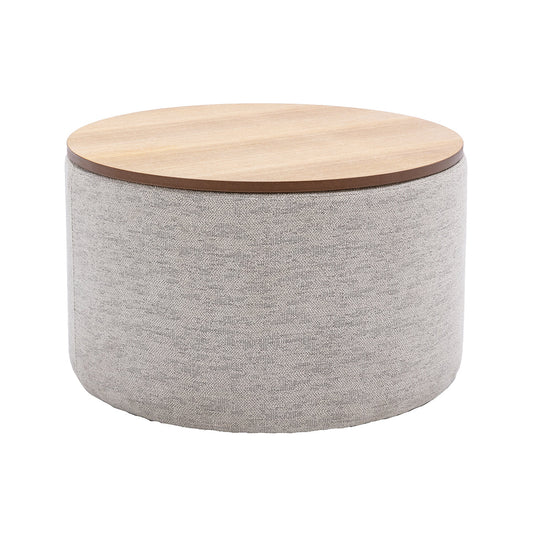 Zoe Timber Top Storage Ottoman (Large)