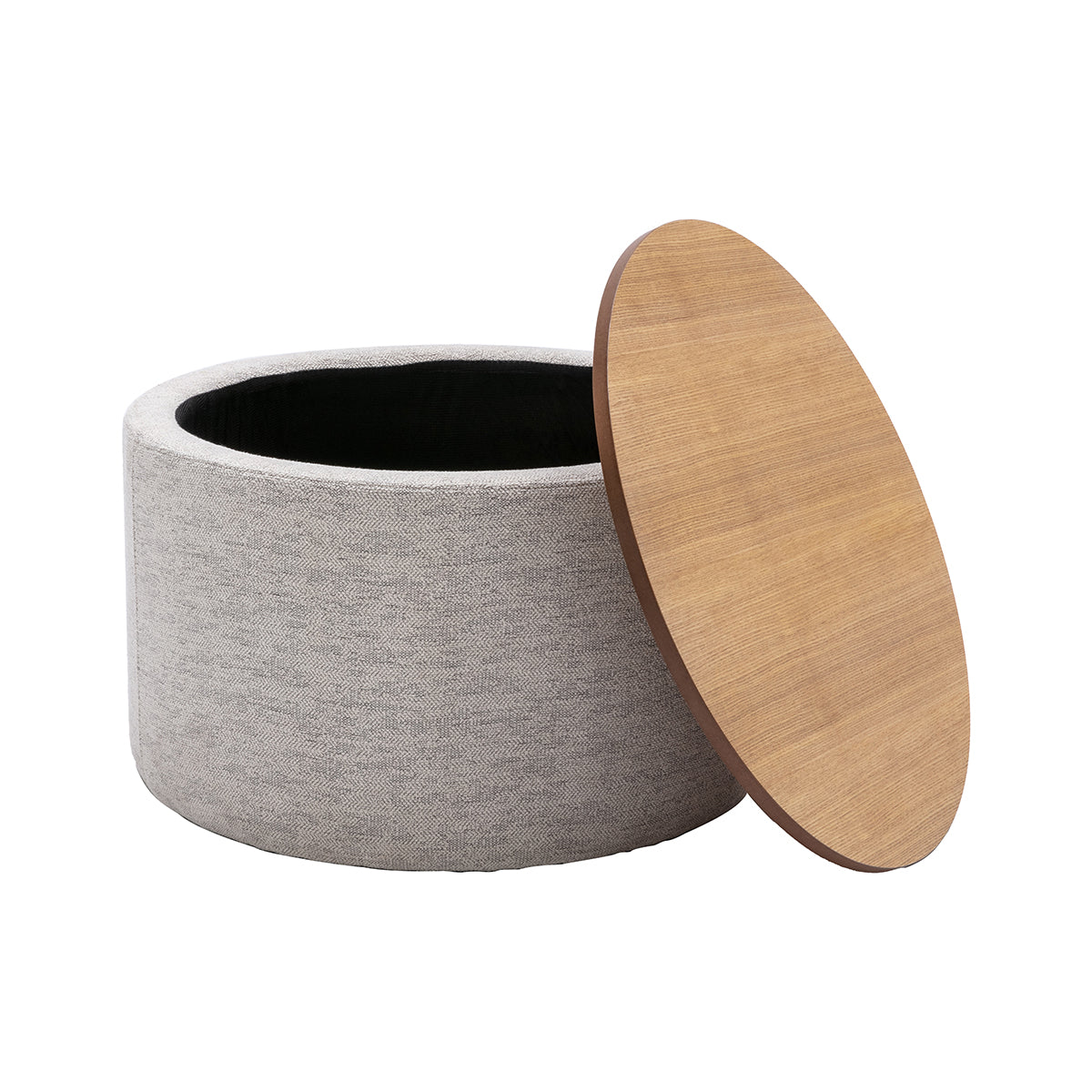 Zoe Timber Top Storage Ottoman (Large)