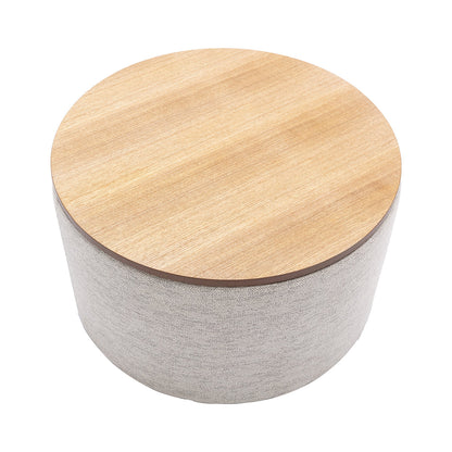 Zoe Timber Top Storage Ottoman (Large)