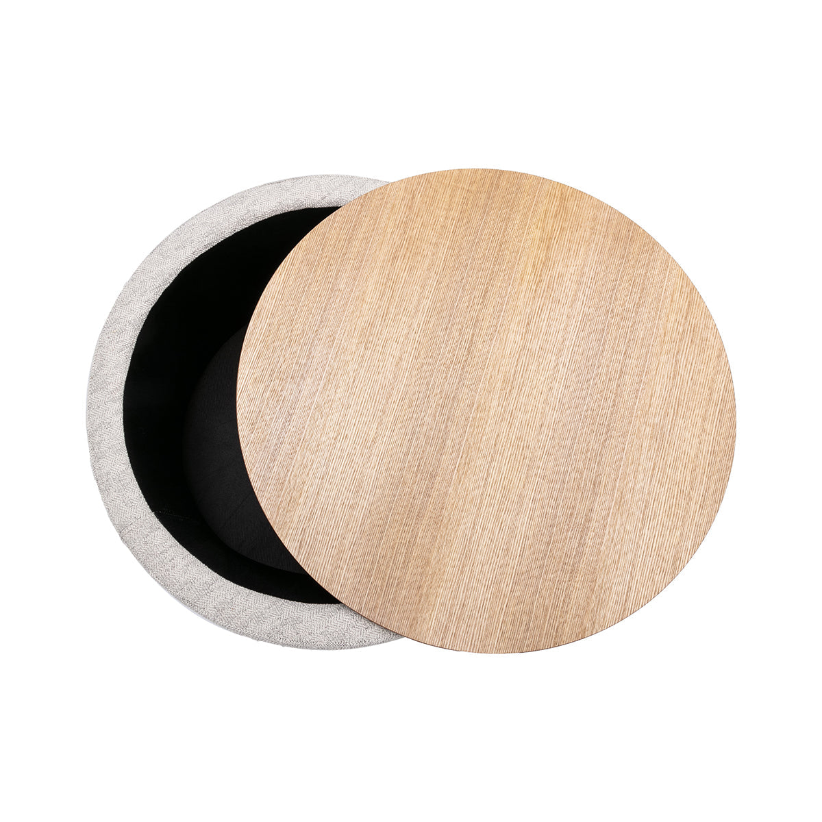 Zoe Timber Top Storage Ottoman (Large)