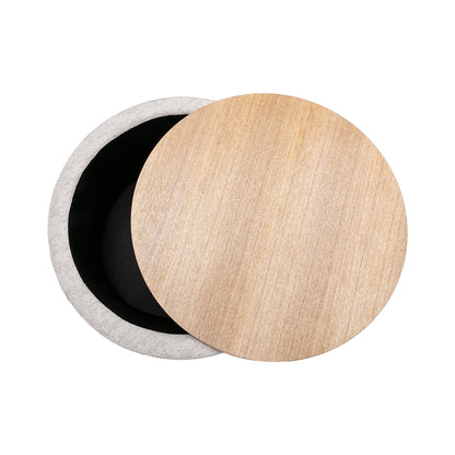 Zoe Timber Top Storage Ottoman (Large)