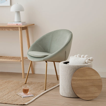 Zoe Timber Top Storage Ottoman (Small)