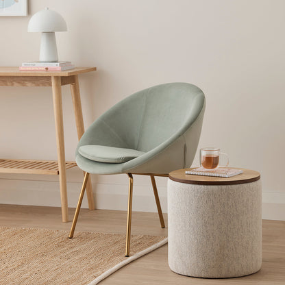 Zoe Timber Top Storage Ottoman (Small)