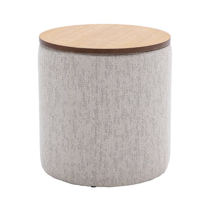 Zoe Timber Top Storage Ottoman (Small)
