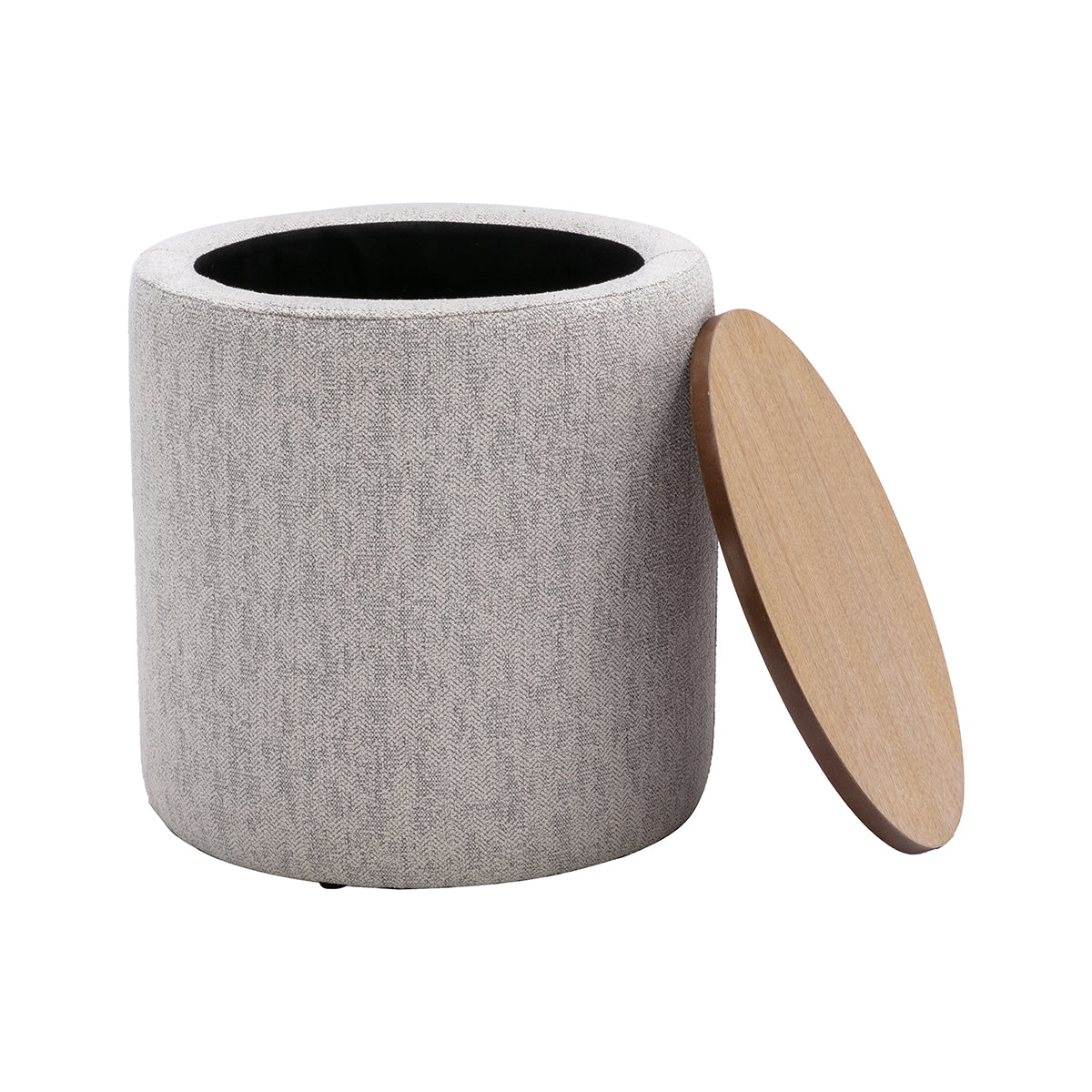 Zoe Timber Top Storage Ottoman (Small)