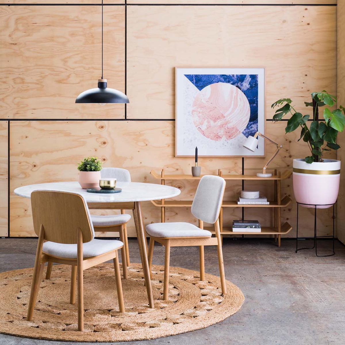 Oia White Marble Dining Table