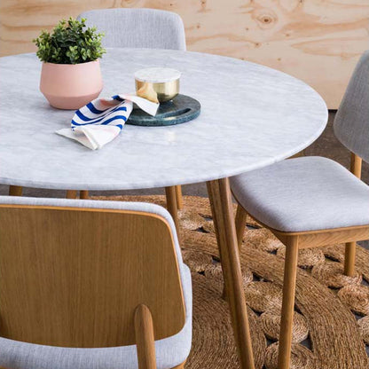 Oia White Marble Dining Table