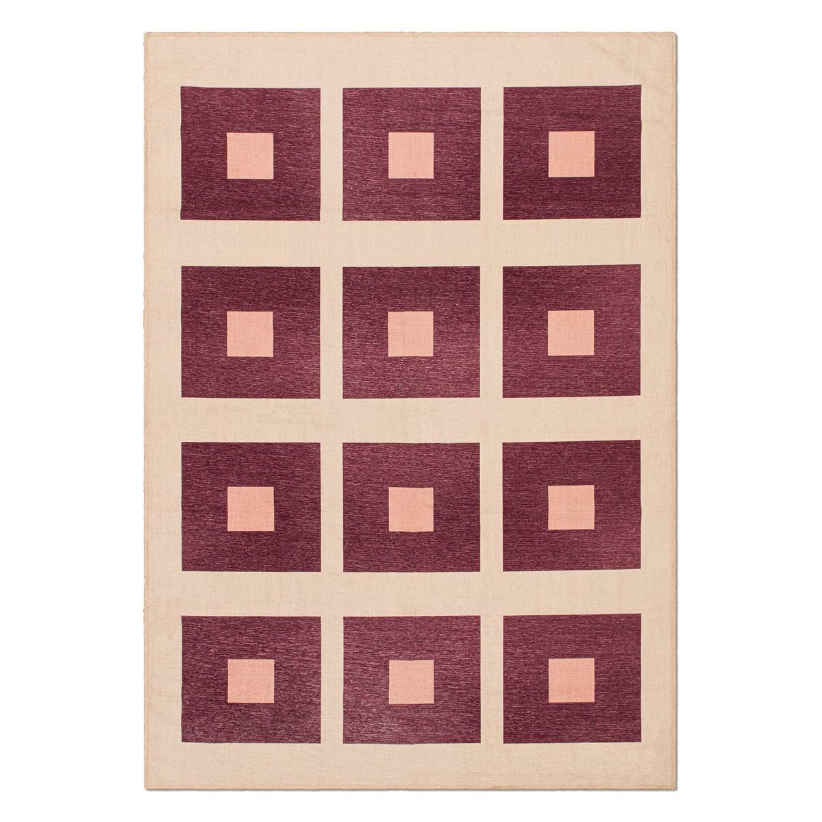 Square Chenille Washable Rug