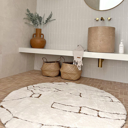 Alayna Tribal Round Shag Rug