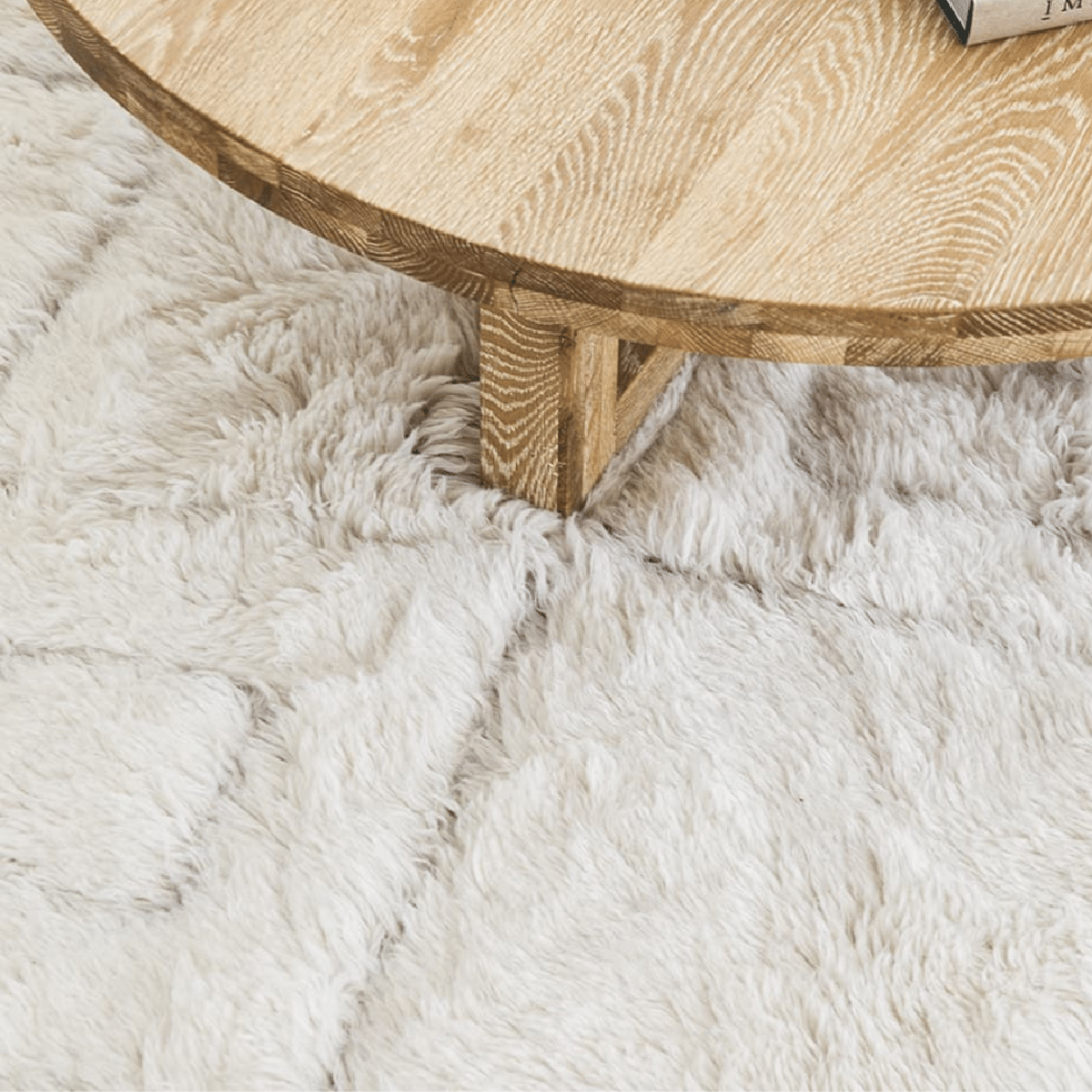 Alina Diamond Pattern Berber Wool Shag Rug