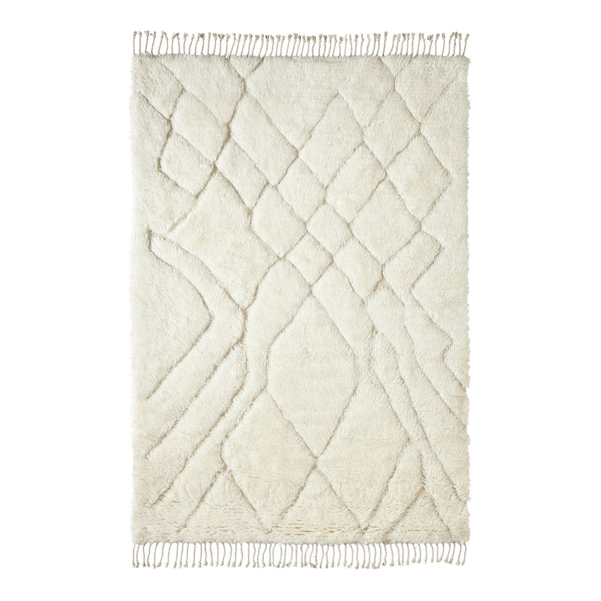 Ashanti Tribal Pattern Berber Wool Shag Rug