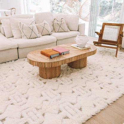 Camilla Tribal Pattern Berber Wool Shag Rug