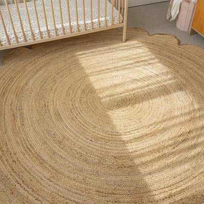 Celeste Scalloped Jute Round Rug