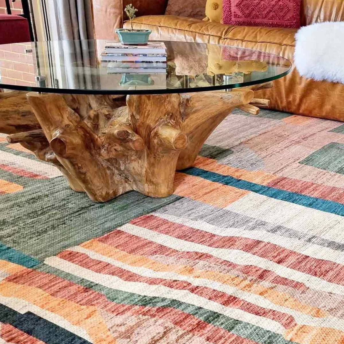 Fern Abstract Tribal PET Rug