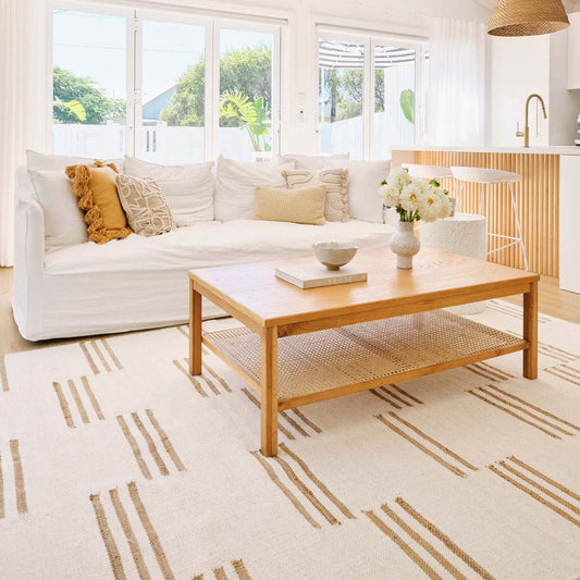 Hendrix Asymmetrical Striped Jute Wool Rug