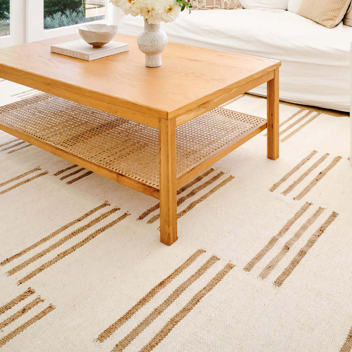 Hendrix Asymmetrical Striped Jute Wool Rug