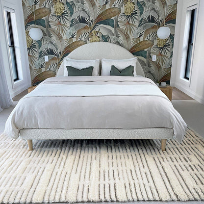 Maya Geometric Pattern Berber Wool Shag Rug