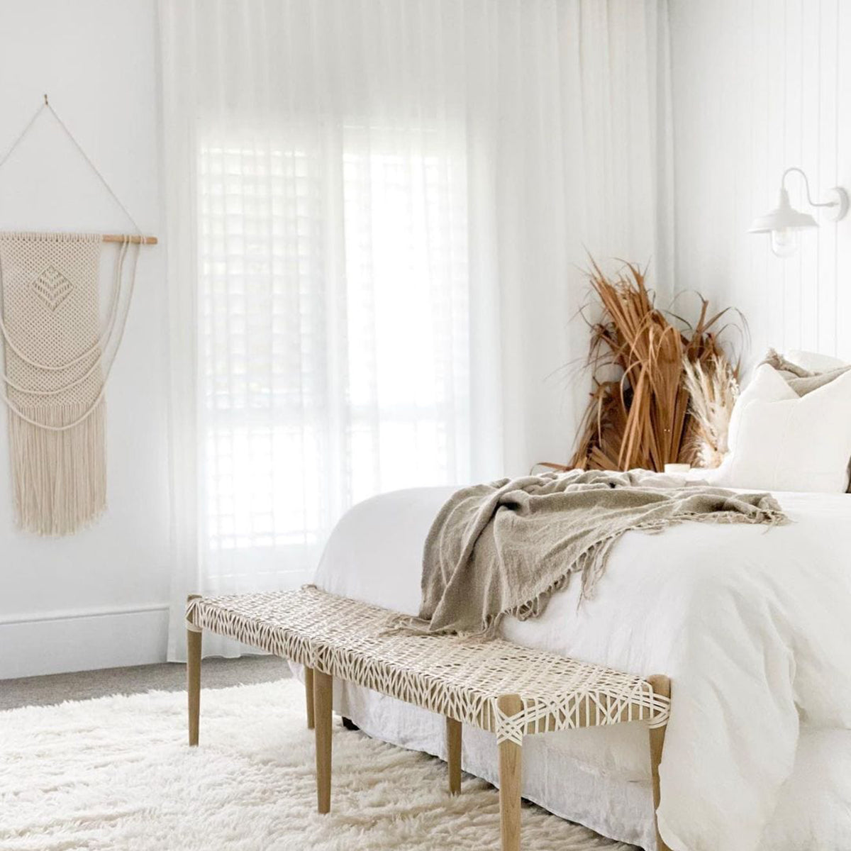 Maya Geometric Pattern Berber Wool Shag Rug