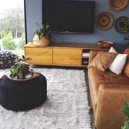 Maya Geometric Pattern Berber Wool Shag Rug