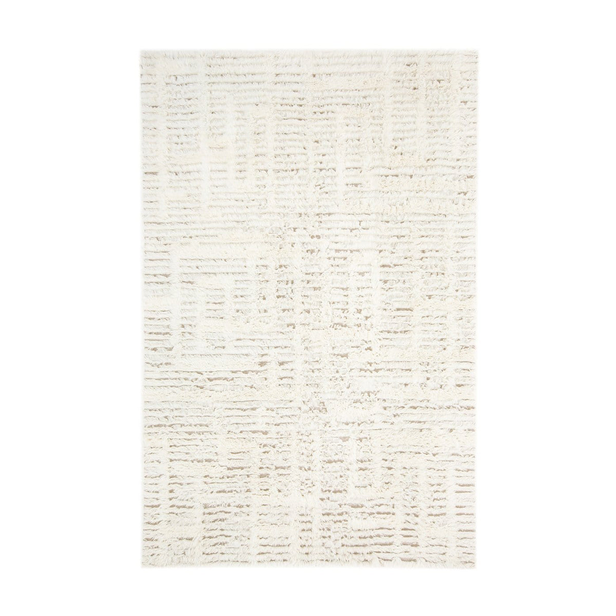 Maya Geometric Pattern Berber Wool Shag Rug