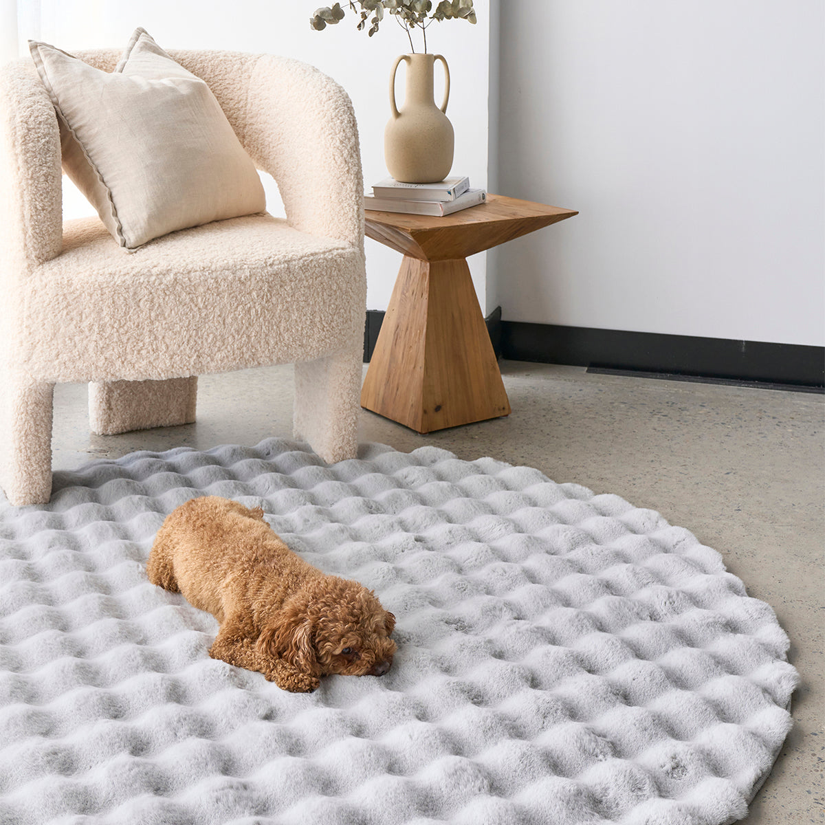 Bubble Washable Round Rug