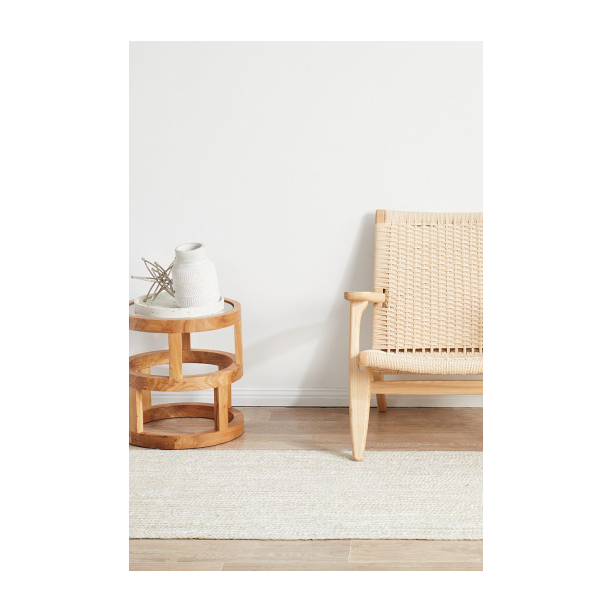 Bondi Rectangle Runner Rug (White)