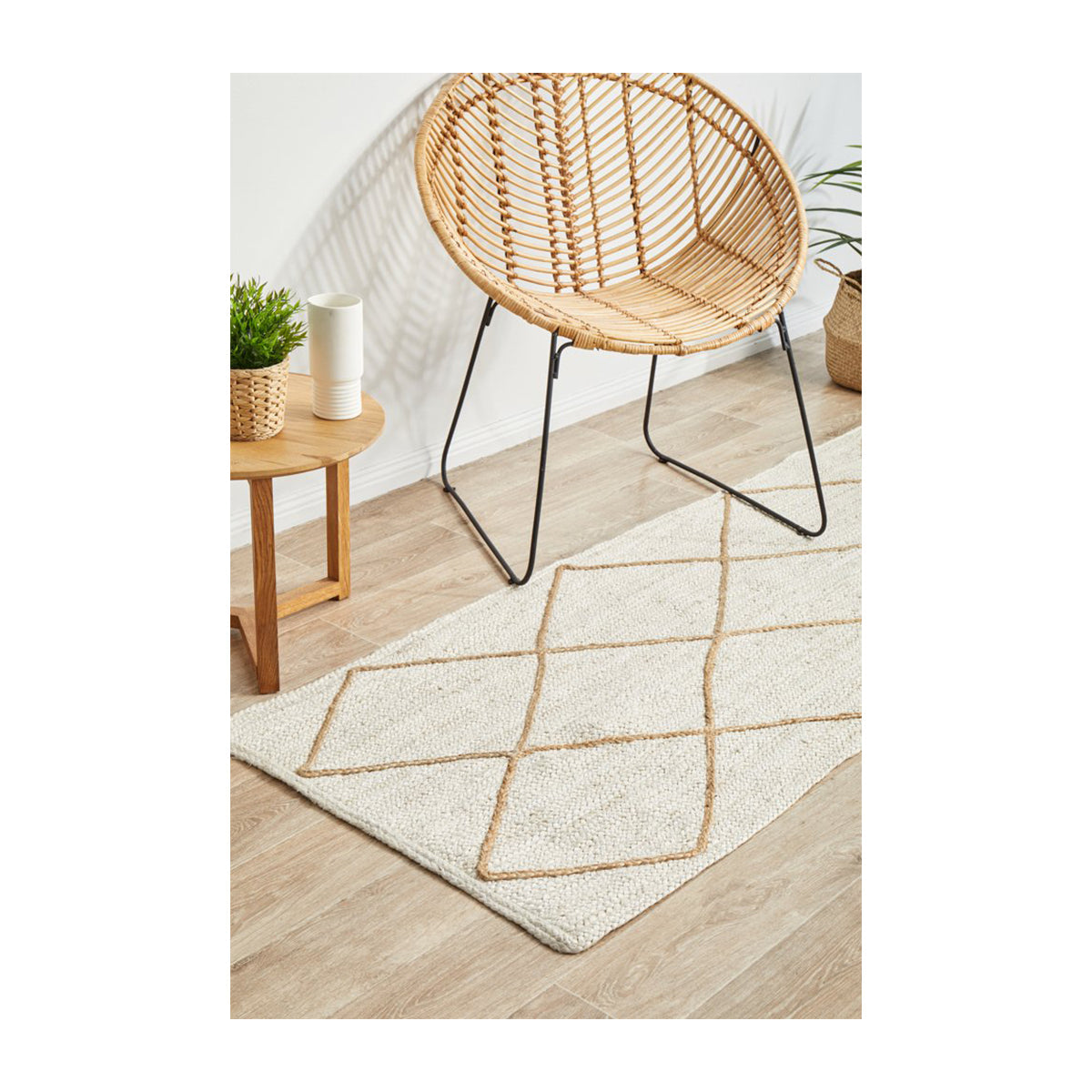 Noosa 222 Runner Rug (White)