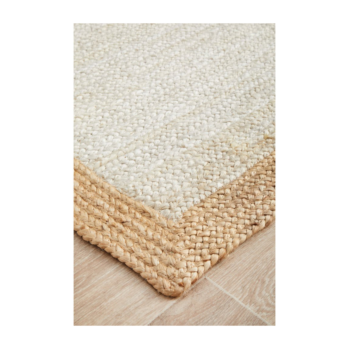 Noosa 333 Runner Rug (White, Natural)