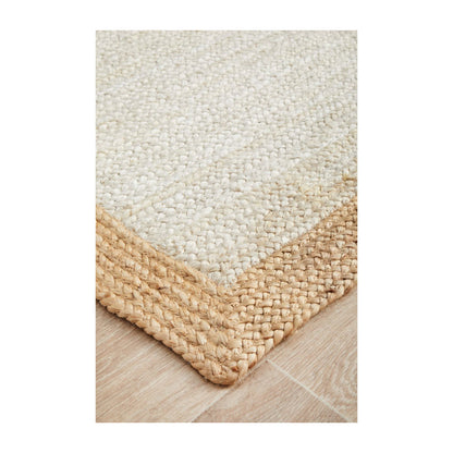 Noosa 333 Runner Rug (White, Natural)
