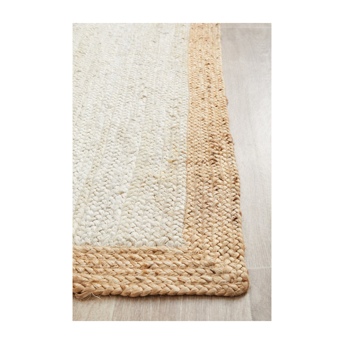 Noosa 333 Runner Rug (White, Natural)