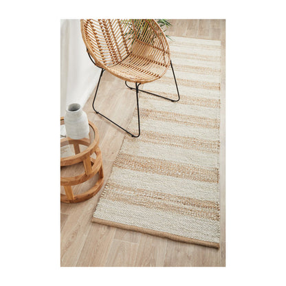 Noosa 555 Runner Rug (Natural, White)