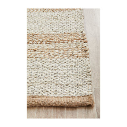 Noosa 555 Runner Rug (Natural, White)