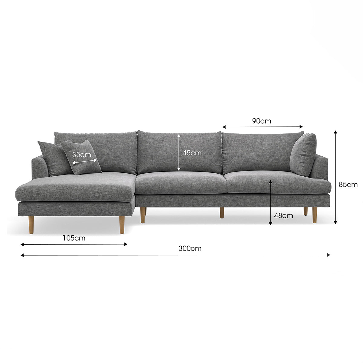 Byron Fabric Modular Sofa & Left Hand Chaise