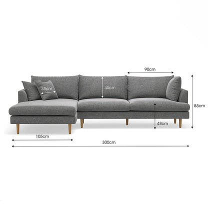 Byron Fabric Modular Sofa & Left Hand Chaise