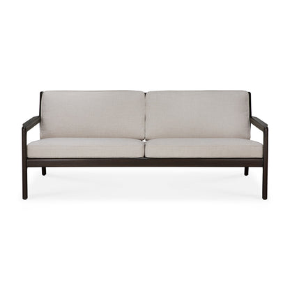 Jack Fabric 3 Seater Sofa (Mahogany Dark Brown, Ivory)