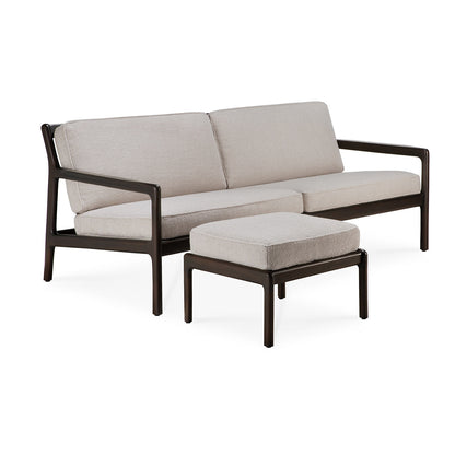 Jack Fabric 3 Seater Sofa (Mahogany Dark Brown, Ivory)