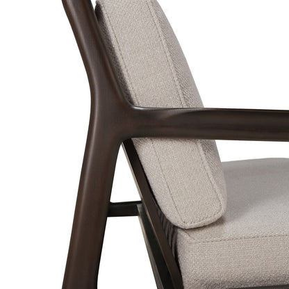 Jack Fabric 3 Seater Sofa (Mahogany Dark Brown, Ivory)