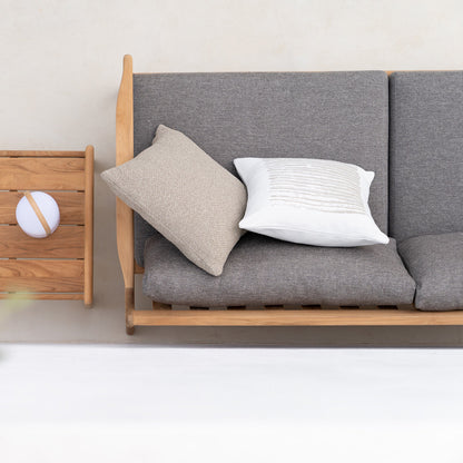 Jack Outdoor Fabric 3 Seater Sofa (Teak, Mocha)