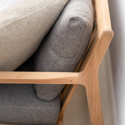 Jack Outdoor Fabric 3 Seater Sofa (Teak, Mocha)