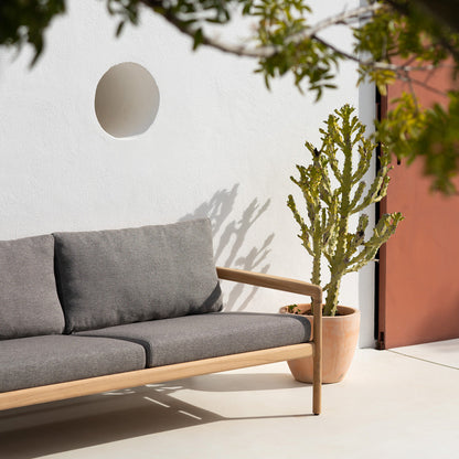 Jack Outdoor Fabric 3 Seater Sofa (Teak, Mocha)