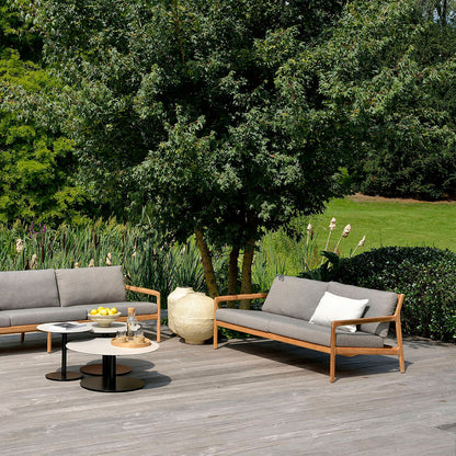 Jack Outdoor Fabric 3 Seater Sofa (Teak, Mocha)