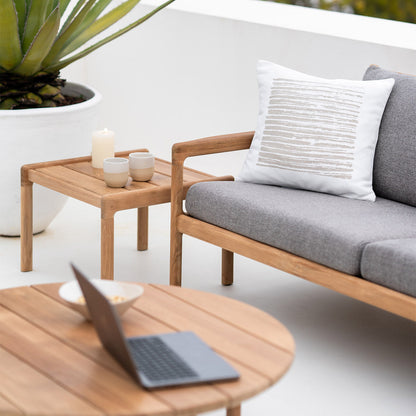 Jack Outdoor Fabric 3 Seater Sofa (Teak, Mocha)