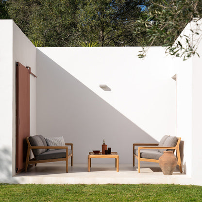 Jack Outdoor Fabric 3 Seater Sofa (Teak, Mocha)