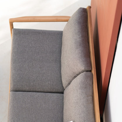 Jack Outdoor Fabric 3 Seater Sofa (Teak, Mocha)